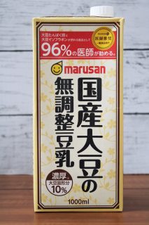 マルサン国産大豆の無調整豆乳のパッケージ
